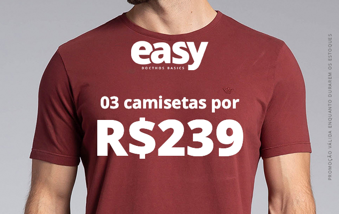 camiseta Easy - 3 peças